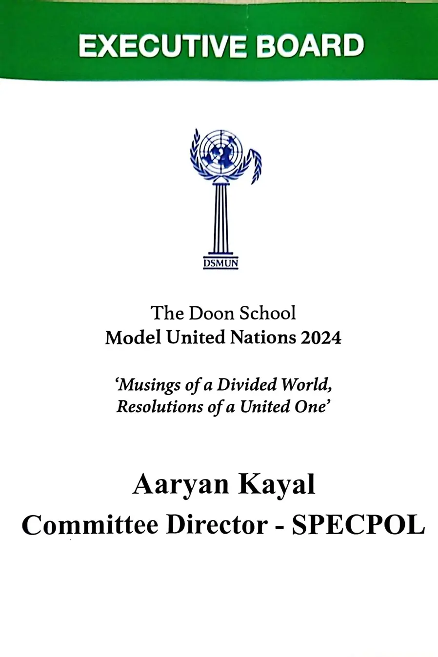 Doon MUN – Committee Director